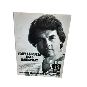 1985 Consort Hair Grooming Tony LaRussa Chicago White Sox Original Print Ad